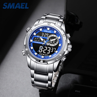 Montre Homme SMAEL 6050 Tendance, Bracelet Acier Inoxydable, Quartz Chronographe, Style Affaires, Étanche 50 ATM, Aiguilles Lumineuses