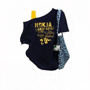 <span class=keywords><strong>Camiseta</strong></span> de Manga Corta para Mujer, Diseño 2026, Estilo Americano, con <span class=keywords><strong>Hombros</strong></span> <span class=keywords><strong>Descubiertos</strong></span>, Estilizada, que Estiliza la Figura, para Verano - Product Image 1
