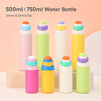 Bouteille isotherme en acier inoxydable, anti-fuite, réutilisable, pour le sport, avec logo personnalisé, cadeau, camping, vente en gros