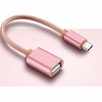 Câble adaptateur OTG mâle-femelle USB de type C vers USB 3.0 avec matériau tressé en nylon pour appareil photo et ordinateur