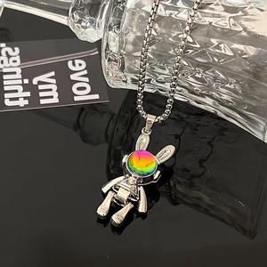 All'ingrosso per ragazzi Hip Hop collana mobile coniglio meccanico Design su maglia catena maglione accessorio felpa per gli amanti - Product Image 6