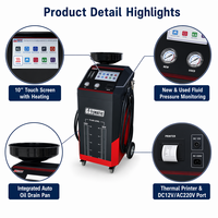 Machine de vidange et de remplacement de liquide de transmission automatique GATmatic GT7000Pro 10'' à écran tactile avec chauffage et imprimante