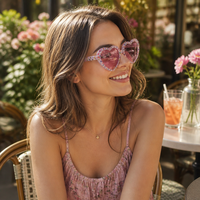 Lunettes de soleil teintées en forme de cœur style Y2K pour femme, tendance, vintage, classiques, assorties, vente en gros, logo personnalisé