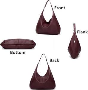 Bolso de Hombro de Moda para Mujer, Personalizado de Fábrica, de Cuero Vegano PU, Estilo Retro, con Cierre de Cremallera, Impermeable, Tipo Hobo Coreano - Product Image 4