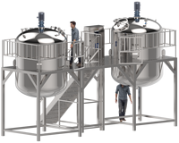 Haute productivité 1000L 2000L 3000L ligne de production de sirop équipement mélangeur d'homogénéisation pour Gel cosmétique