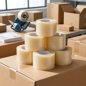 <span class=keywords><strong>Nastro</strong></span> <span class=keywords><strong>Adesivo</strong></span> Acrilico Monofacciale <span class=keywords><strong>Impermeabile</strong></span> a Basso Rumore in BOPP per Sigillatura Cartoni a Buon Prezzo - Product Image 2