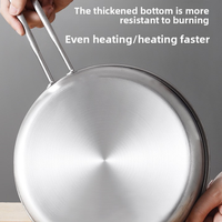 Ensemble de 3 ustensiles de cuisine en acier inoxydable, coffret cadeau |   Casserole et poêle à frire profonde avec couvercles en verre |   Poignées résistantes à la chaleur pour la cuisine à domicile