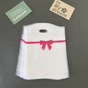 透明模切袋公司包装磨砂塑料购物袋防风雨定制标志可回收