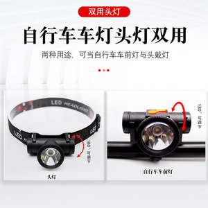 Led Headlamp Rechargeable Battery White Light Cycling Outdoor Use With <b>Dimmer</b> Function - Product Image 4