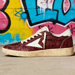 <span class=keywords><strong>Scarpe</strong></span> da Corsa Invernali in Vera Pelle per <span class=keywords><strong>Uomo</strong></span> e Donna Sneakers Casual Firmate con Stella Glitter Argento e Oro Fatte a Mano per Camminare - Product Image 6