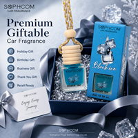 Diffuseur de parfum pour voiture suspendu, flacon en verre de 8 ml avec bouchon en bois, désodorisant pour voiture, diffuseur d'huiles essentielles pour l'intérieur de la voiture, rétroviseur