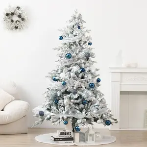 2024 New Style Green Luxury Hanged PE Tree Green Multiple Height Artificial Christmas Trees With Christmas Balls Decoration