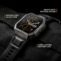 Montres intelligentes K78 GPS à écran carré, batterie super puissante de 1000 mAh, écran de 1,95 pouces, boussole, baromètre, étanche 3ATM