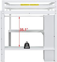 Modèle d'échantillon Lit mezzanine de taille jumelle Bureau intégré Lit multifonctionnel personnalisable en hauteur avec tiroirs