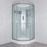 Ensemble de douche en verre trempé avec cadre en alliage d'aluminium, nouveau design Foshan, porte de douche coulissante avec receveur pour hôtel et maison