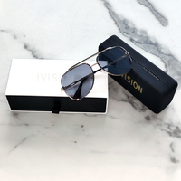 Étui de luxe transparent en cuir pour lunettes, avec logo personnalisé, pochette, boîte en papier, emballage pour lunettes de soleil, étui pour lunettes