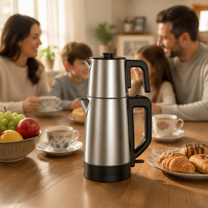 Samovar Eléctrico de Acero Inoxidable de Doble Pared, <span class=keywords><strong>Hervidor</strong></span> de Agua de 0.8L/2L con Apagado Automático y Función para Mantener el Agua Caliente, para el Hogar y la Cocina - Product Image 3