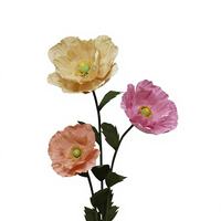 Bunga Poppy Buatan Raksasa dengan Alas untuk Dekorasi Latar Belakang Pernikahan, Pajangan Acara Mewah, Bunga Besar yang Dapat Dilepas