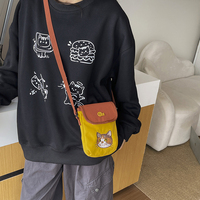 Sac bandoulière décontracté personnalisé pour femme avec broderie chat mignon et pendentif palmier, sac messager à sangle réglable pour le quotidien et les voyages