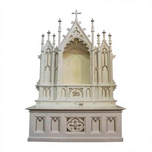 Premium Quality Handcrafted Teak <b>Wood</b> Religious Altar Sacred Church Altar <b>Table</b> with Gothic Arch Design Antique Christian Alter - Product Image 2