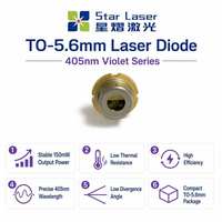 Diode laser à large bande optique résistante aux hautes températures - Nouvelle tête laser SHARP 150mW 405nm Construction en aluminium et métal