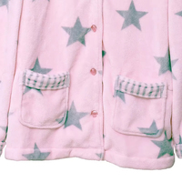 Ensemble de pyjamas chauds pour femmes, automne-hiver, imprimé rose, pyjamas en flanelle douce, motif étoile, vêtements de nuit