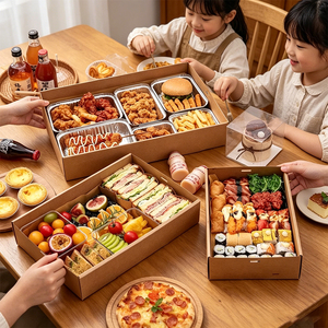 Caja de Comida de Papel Kraft con Múltiples Compartimentos y Tapa, con Logotipo Personalizado, para Dieta Saludable, Entrega de Alimentos y Servicios de Catering - Product Image 2