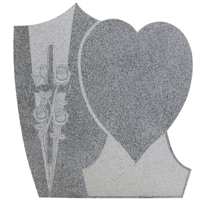 Белый гранит в форме сердца, цветы, резьба, вертикальные плиты, надгробия для гравировки - Product Image 4