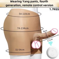 Universeller Tragbarer Flüssigsilikon Wasserdichter Strap-On Dildo mit Kabelloser Fernbedienung Vibrator für Frauen