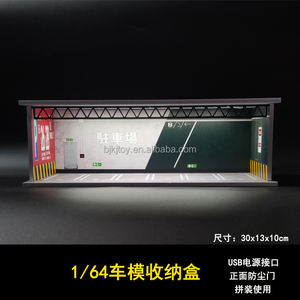 Boîte de rangement pour modèle de voiture 1/64, petite scène de <span class=keywords><strong>parking</strong></span>, modèle de voiture en alliage, garage, scène 1/64, diorama - Product Image 2