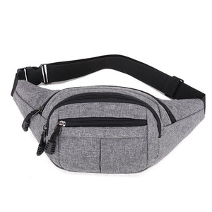 Men's Fanny Pack Oxford Cloth Lightweight Travel Waist Bag Gray 28x10x14cm - Product Image 1
