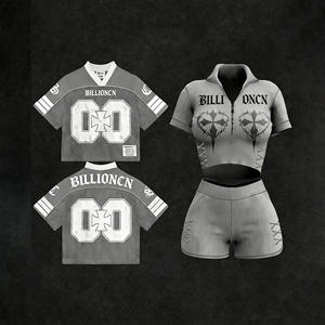 Camisetas Personalizadas con Logotipo para Mujer, Conjunto 2025, 100% Algodón Tejido, Estilo Hip Hop, Alta Calidad, Color en Contraste, Ropa de Moda Femenina - Product Image 1