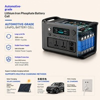 Batterie Externe Portable Transfrontalière pour Extérieur 220V LiFePO4 1800W Haute Puissance avec Protection BMS et Écran LED Multiple
