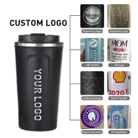 Mug à café isotherme en acier inoxydable 380 ml 510 ml avec couvercle rabattable portable, logo personnalisé, finition mate, tasse de voyage sous vide, cadeau