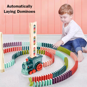 Train <span class=keywords><strong>Domino</strong></span> Électrique TCXW031106 de Haute Qualité pour Enfants, Jouet Éducatif Automatique avec Lumières et Sons en Bois - Product Image 3