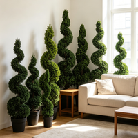 Arbre artificiel en buis en spirale en pot, faux cyprès torsadé, pour la décoration de l'aménagement paysager des hôtels, centres commerciaux, villas et jardins (vente en gros)