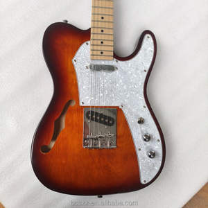 थोक कस्टम अच्छी गुणवत्ता मेपल रोसेवुड उंगलियों बोर्ड मेपल गर्दन जैज़ अर्ध खोखला सनबर्स्ट इलेक्ट्रिक गिटार - Product Image 2