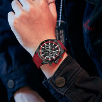 Montre-bracelet à quartz pour homme, affichage chronographe, bracelet en silicone, sport, affaires, usage quotidien