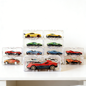 Boîte de rangement en acrylique personnalisée à 24 compartiments, anti-poussière, transparente, pour modèles de voitures, avec logo couleur personnalisé pour poupées de mode et jouets - Product Image 1