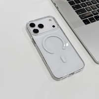 Étui de téléphone portable de luxe mince, transparent, anti-jaunissement, en PC rigide, avec chargement magnétique sans fil et antichoc pour iPhone 18 Pro Max 17 16