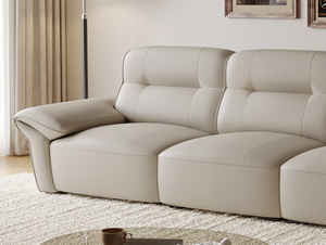 Divano Moderno Minimalista in Ecopelle a Quattro Posti per Soggiorno, Struttura in Legno Massello di Larice Russo, Ampio e Pieghevole - Product Image 3