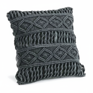 <b>Indian</b> Macrame Pillow <b>Cushion</b> Cover Decorative Crochet Marame Pillow Case for Sofa Hand Woven Pillow Cover - Product Image 1