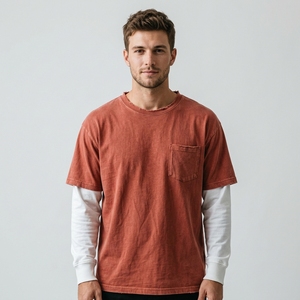 Camiseta Casual Premium para Hombre al por Mayor con Bordado de Toalla, Logotipo Personalizado, 100% Algodón, Estilo Urbano, Doble Capa - Product Image 3