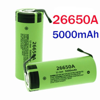Baterai Li Ion 26650 Kapasitas Tinggi 5000mAh Isi Ulang 3.7V 26650A 5000mAh 3.7V Baterai Lithium untuk Senter LED