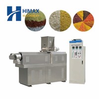 Ligne de production de machine à riz auto-chauffante instantanée, extrudeuse de riz nutritionnel artificiel haute efficacité, moteur en acier inoxydable