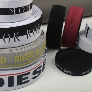 High Quality Woven Nylon Polyester Spandex JACQUARD Customized Logo <b>Elastic</b> Printed <b>Elastic</b> for Underwear Shoulder Tape - Product Image 5
