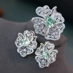 LAVINA Luxe Argent Sterling 925 Zircon Cubique Pendentif Bague Unisexe Deux-en-un Forme Diamant Taille Radiant Délicat et Tendance - Product Image 1