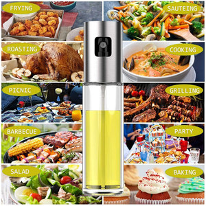 Stainless Steel 100ml Glass <b>Vinegar</b> and Pulverizador Spray Olive Oil Sprayer <b>Bottle</b> Oil Dispenser for Kitchen Cooking XWX Olive - Product Image 6