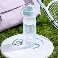 Bouteille d'eau sport Tritan pour femme, grande capacité, élégante, résistante à la chaleur, portable, avec paille, idéale pour le cyclisme estival