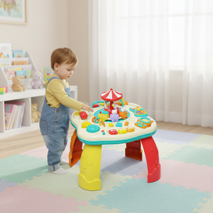 Table musicale amusante avec lumière et <span class=keywords><strong>musique</strong></span> pour bébé, jeu interactif éducatif précoce, jouet de bureau - Product Image 1